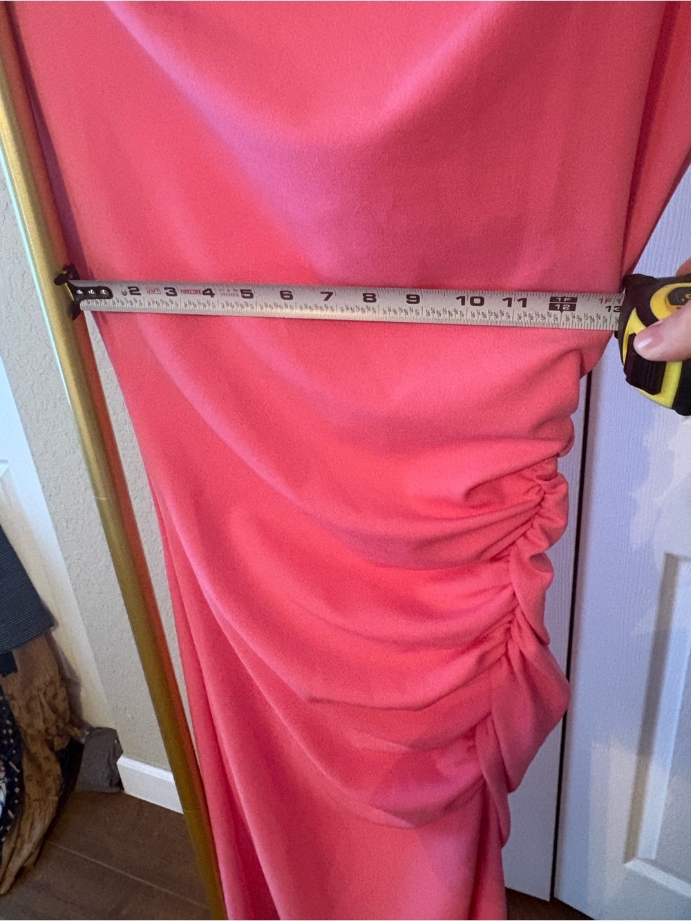 Anthropologie Midi Dress NWT Maya Ruched Hot Pink Sleeveless - Picture 5 of 6